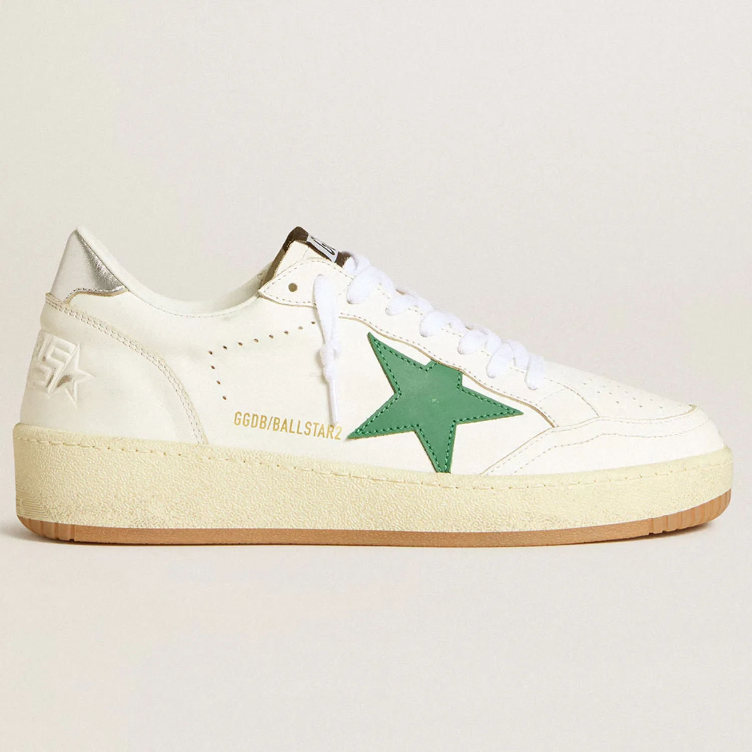 Womens Ball Star 2 with green leather star and metallic leather heel tab